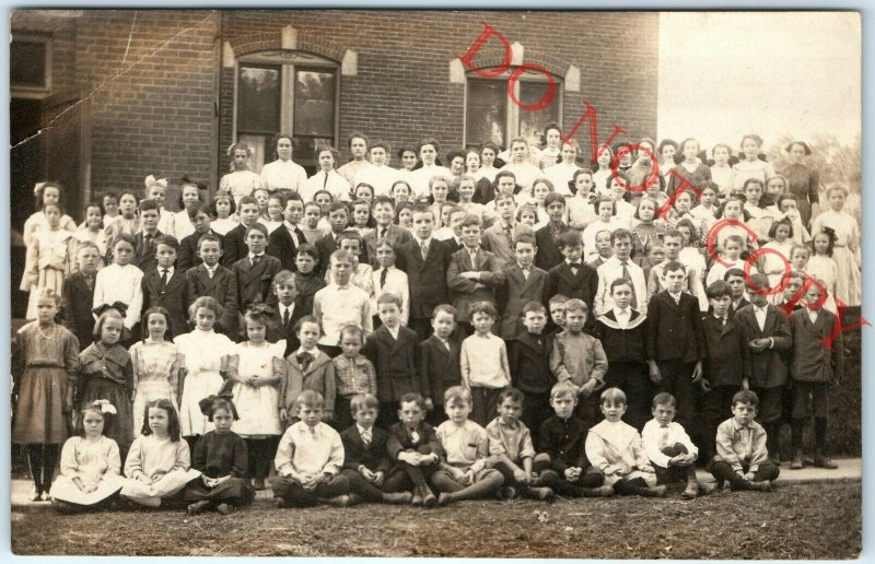 1909 Catholic School Students RPPC Children Real Group Photo St Patricks Vtg A27