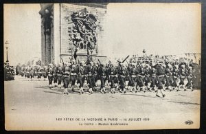Mint France Real Picture Postcard RPPC American Marines Navy Victory Parade