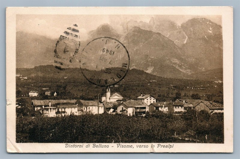 ITALY DINTORNI DI BELLUNO VISOME ANTIQUE POSTCARD