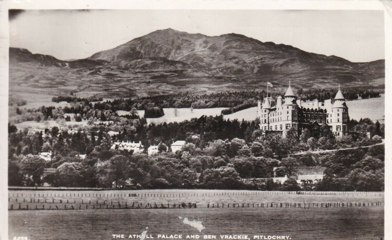 Vintage 1960 Cppr Carte Postale The Athill Palace & Vrackie Pitlochry Château Jb