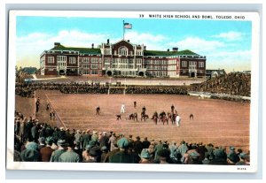 Vintage Waite High School And Bowl Toledo Ohio Postcard F117E