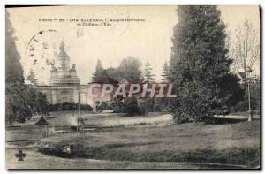 Old Postcard Chatellerault Square Gambetta and Chateau d & # 39eau