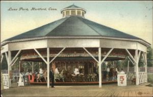 Hartford CT Luna Park Merry Go Round Carousel 1909 Used Postcard