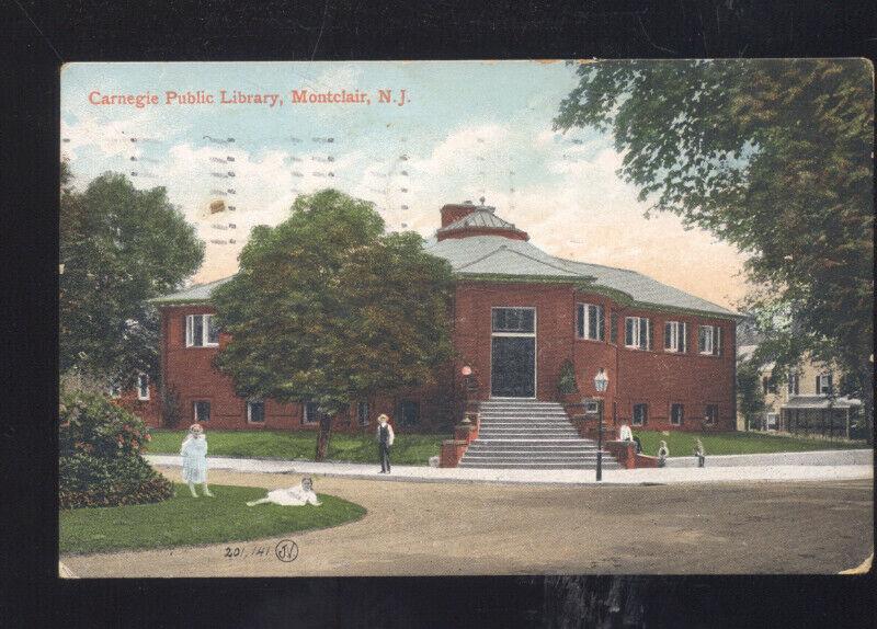 MONTCLAIR NEW JERSEY CARNEGIE PUBLIC LIBRARY VINTAGE POSTCARD NJ