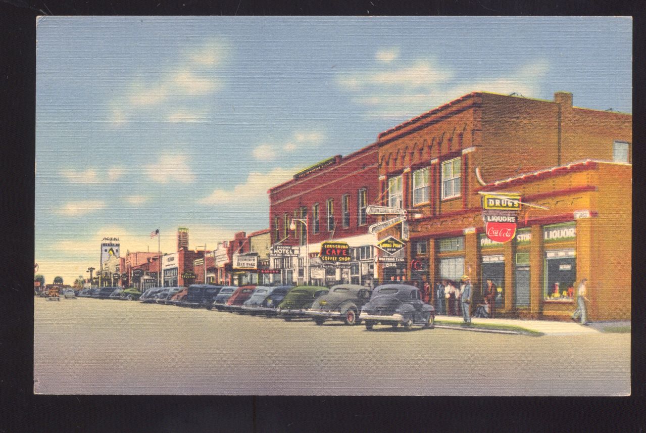 Lordsburg New Mexico Downtown Railroad Avenue Street Scene OLD Postcard