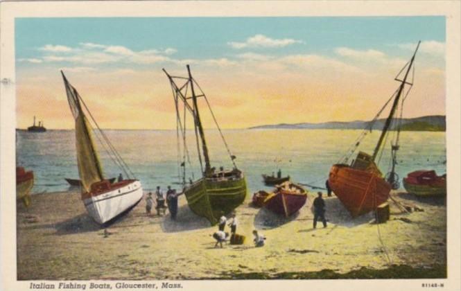 Massachusetts Gloucester Italian Fishing Boats 1929 Curteich