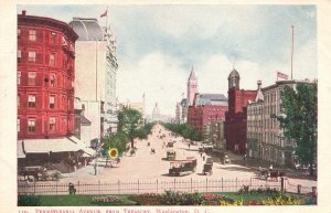 Vintage Postcard Pennsylvania Avenue From Treasury Building Washington D.C.