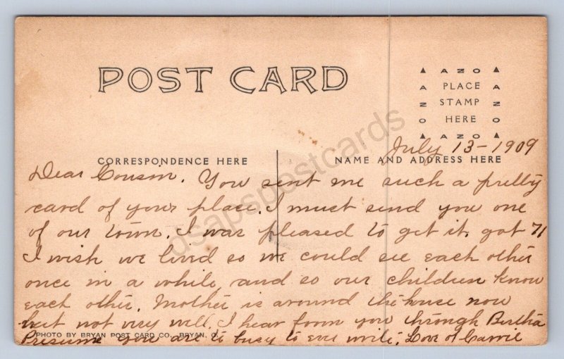 J87/ Greenwich Ohio RPPC Postcard c1910 Main St Stores Huron 1653