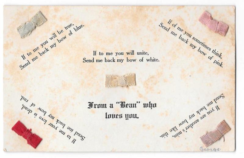 Bow Add-Ons From a Beau Who Loves You Vntg Novelty Postcard