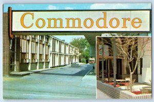 c1960 Omaha Nebraska NE Vintage Postcard Commodore Motor Inn Downtown Dual View