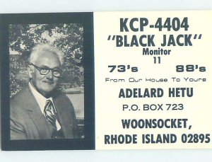 Pre-1980 RADIO CARD - CB HAM OR QSL Woonsocket Rhode Island RI AH2725