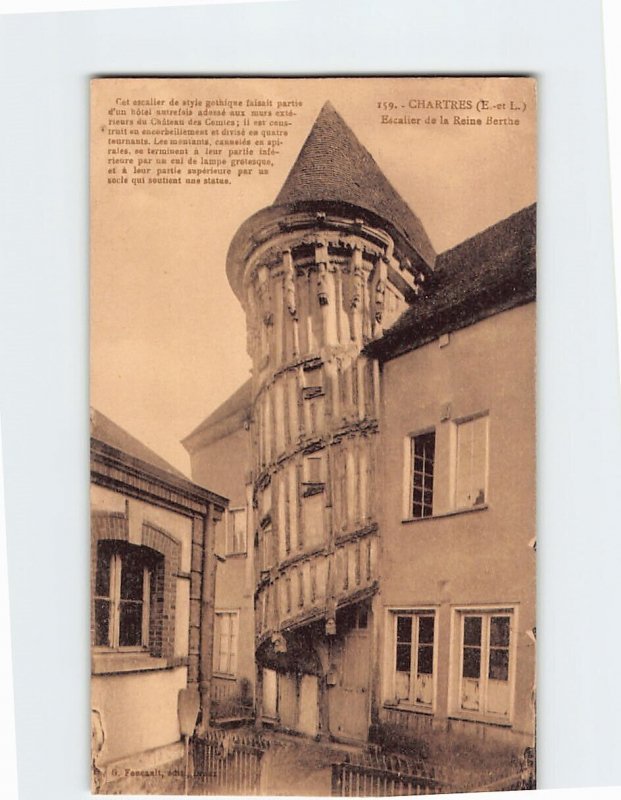 Postcard Escalier de la Reine Berthe, Chartres, France