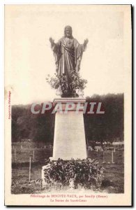 Postcard Old Pilgrimage of Benoite Vaux by Souilly Meuse Statue Sacre Coeur