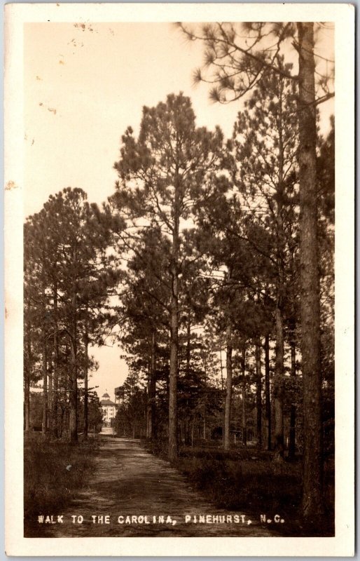 Walk To The Carolina Pinehurst North Carolina NC Trees Real Photo RPPC Postcard