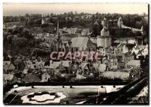 Modern Postcard Fougeres Set the lower town and the castle saw the public garden