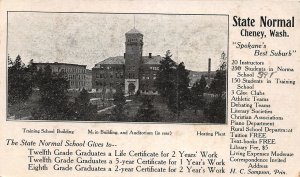 G33/ Cheney Washington Postcard 1909 State Normal School Building