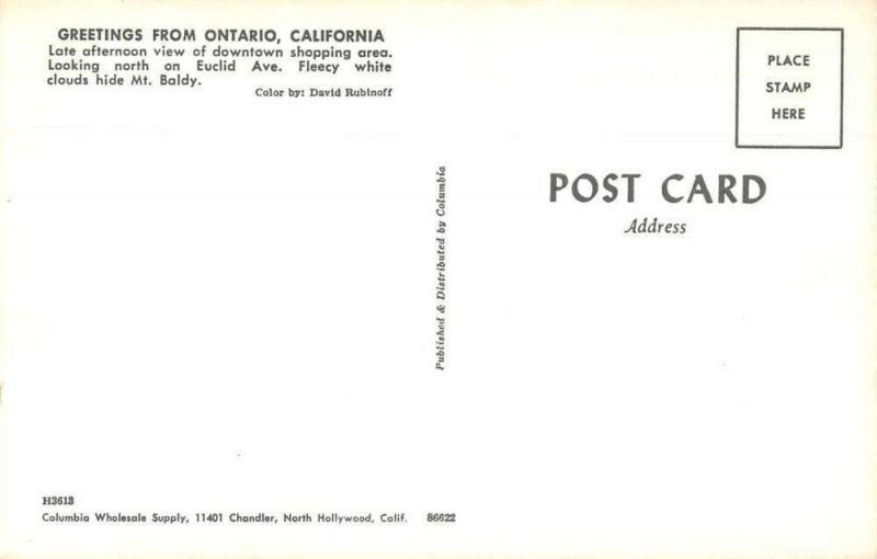 Ontario California Business District Standard Oil Gas Station Postcard JD933937