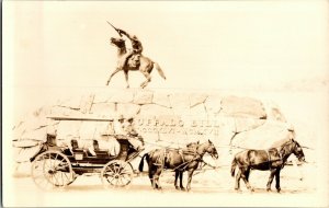 RPPC Statue of Buffalo Bill Cody, Cody WY Vintage Postcard G75