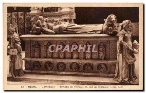 Postcard Old Nantes Cathedral Tomb of Francis II Duke of Brittany Lion