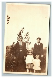 Vintage Early 1920's RPPC Photo of Family of Four