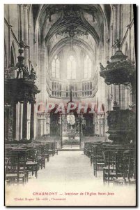 Old Postcard Chaumont Interior L & # 39Eglise St. John