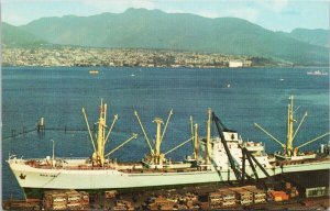 'Rolv Jarl' Cargo Ship Vancouver BC British Columbia Vintage Postcard F97