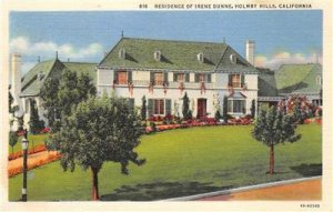 Irene Dunne Residence, Holmby Hills, CA Movie Star Home c1930s Vintage Postcard 