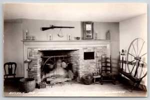 Portage WI Wisconsin RPPC Kitchen Old Indian Agency House Postcard T26