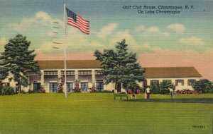 PC GOLF, NY, CHAUTAUQUA, GOLF CLUB HOUSE, Vintage Postcard (b45758)