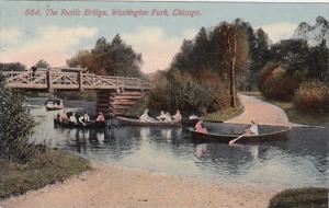 Illinois Chicago Rustic Bridge In Washington Park 1913