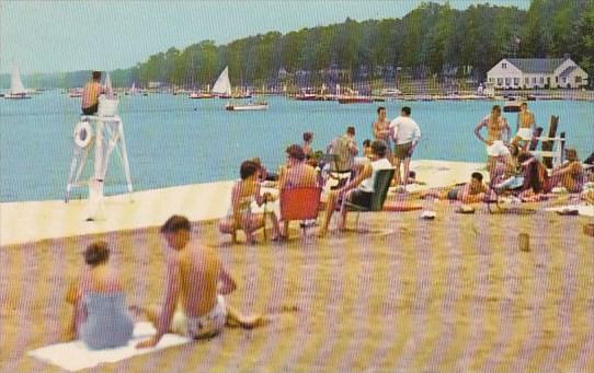 New York Chautauqua College Club Bathing Beach Shore Line Showing Sports Club...