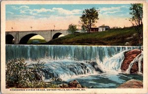 Edmondson Avenue Bridge, Gwynns Falls, Baltimore MD Vintage Postcard J76