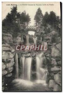 Old Postcard Rennes La Grande Cascade New Garden From Tabor