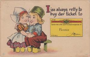 Missouri Florence Dutch Kids With Lovers Pacific Railroad Ticket 1910