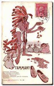 Postcard Old Wild West Cowboy Indian Tammany