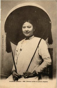 CPA AK INDOCHINA Tonkin Femme coiffee du grand chapeau VIETNAM (958173)