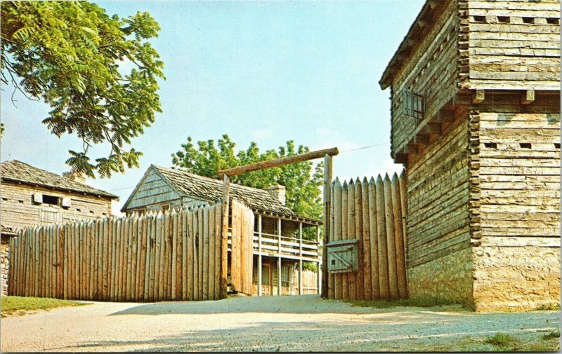 Fort Osage Sibley Missouri MO Outpost Louisiana Purchase Postcard VTG UNP McGrew 