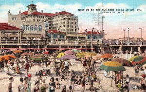 Vintage Postcard 1940 Meet Us on The Flanders Beach Ocean City New Jersey N.J.