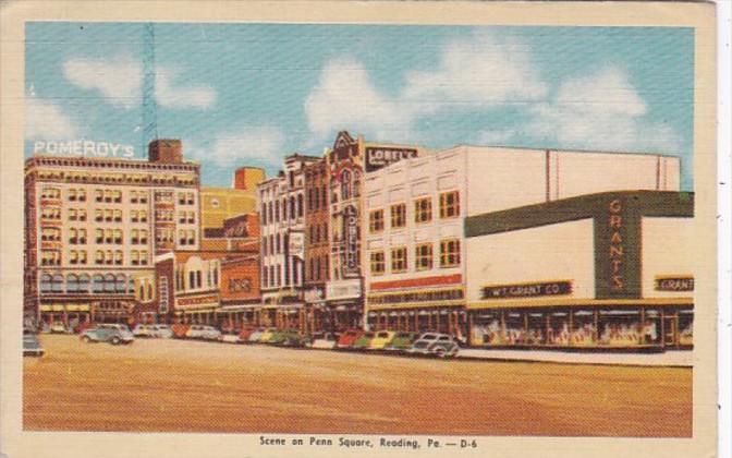 Pennsylvania REading Scene On Penn Square 1945 Dexter Press