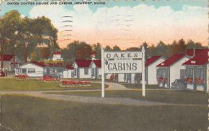 NEWPORT, Maine    OAKES COFFEE HOUSE AND CABINS  Roadside  1933  Postcard