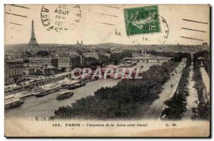 Paris Old Postcard Panorama of the Seine (West Coast) (Eiffel Tower)