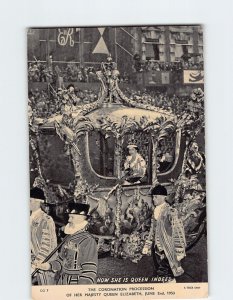 Postcard The Coronation Procession Of H.M. Queen Elizabeth London England