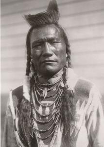 Bird Rattle - Spokane Tribesman - Indian circa 1910 Western USA - Recent Print