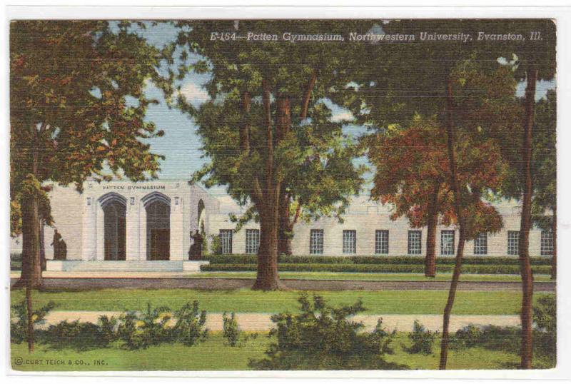 Patten Gymnasium Northwestern University Evanston Illinois 1944 postcard