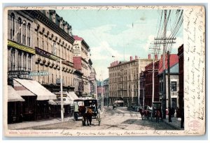 1903 Middle Street Horse Carriage Hardware Store View Portland Maine ME Postcard 