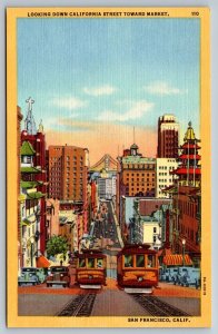 Vintage San Francisco California Postcard - Market Street