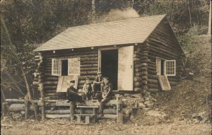 Belfast Maine Beaver Tail Log Cabin Cunningham Bros Message FW? RPPC