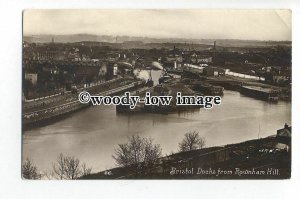 tq0839 - Bristol - Early View of the Bristol Docks, from Rownham Hill - Postcard