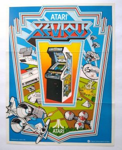 Xevious Arcade Flyer 1982 Original Video Game Art Retro Space Age 8.5 x 11