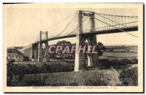 Postcard Old Bridge Tonnay Charente Perspective suspension bridge